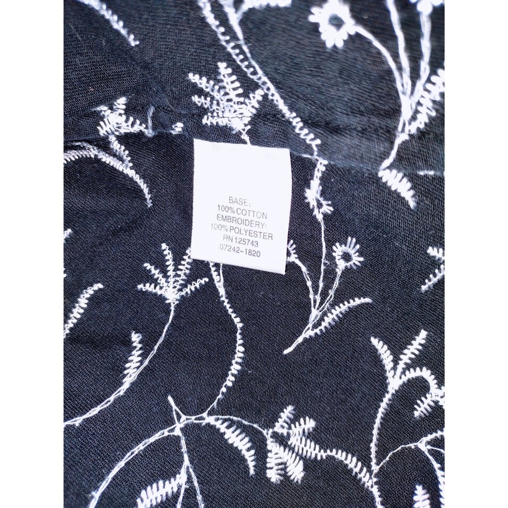 Christopher & Banks Floral Embroidered Cotton Denim Jacket Black White - Med‎ - Picture 12 of 12